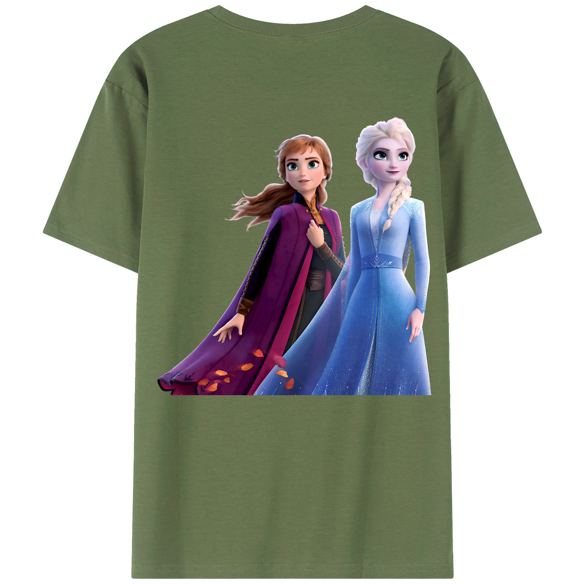 （画像用） アナと雪の女王 アンナ エルサ Frozen Anna Elsa 綿100％ メンズ半袖Tシャツ（バックプリント） 通気性